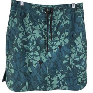 Rip Skirt Hawiian Leaf Floral Design Front Pockets Athletic Vacation Women's M
